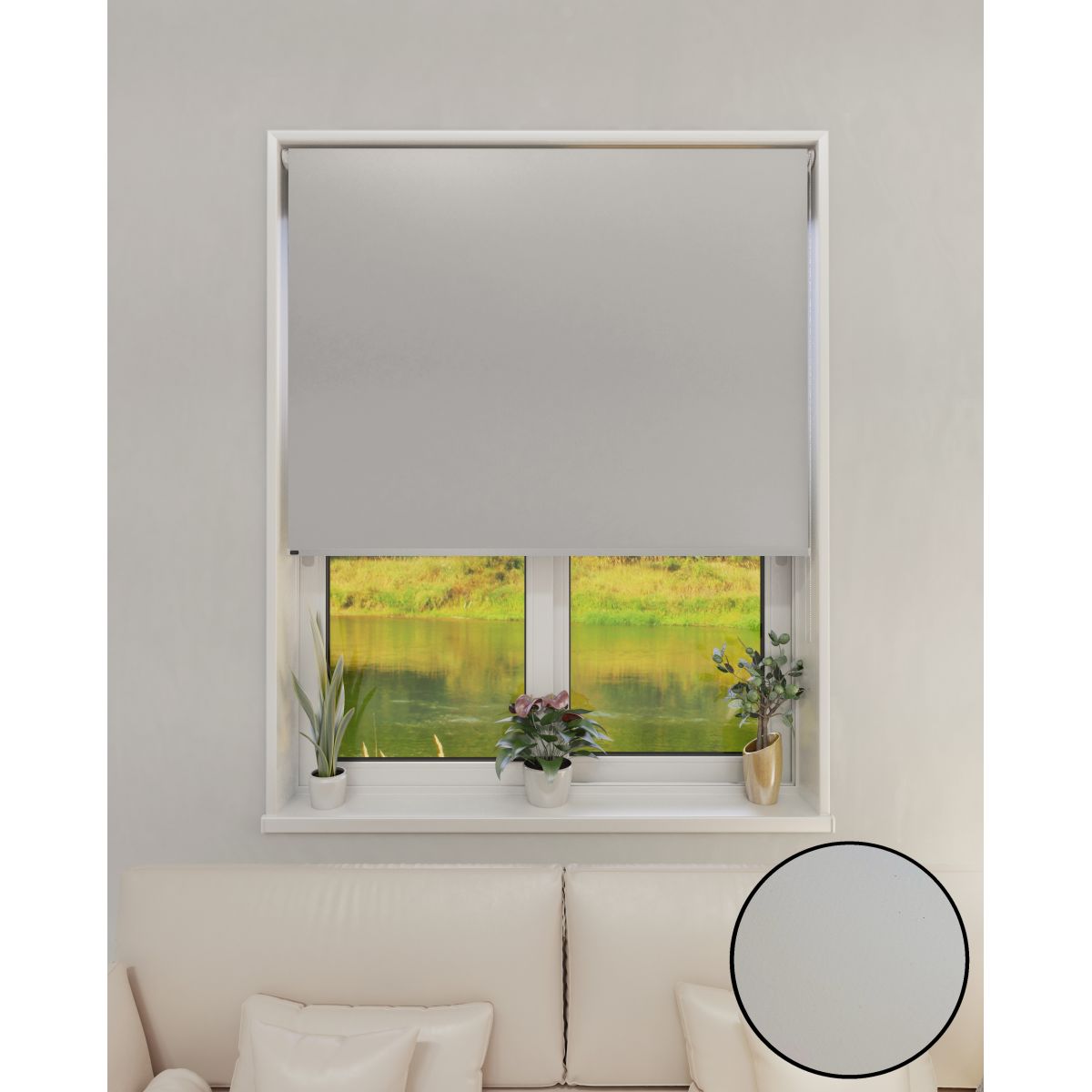 Cortina Roller Black Out Gris claro 1,50 x 1,65