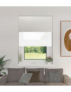 Cortina Roller Doble BlackOut y Screen 6% Blanco 1,50 x 1,65