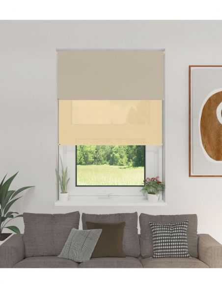 Cortina Roller Doble BlackOut y Screen 6% Beige 0,90 x 1,65