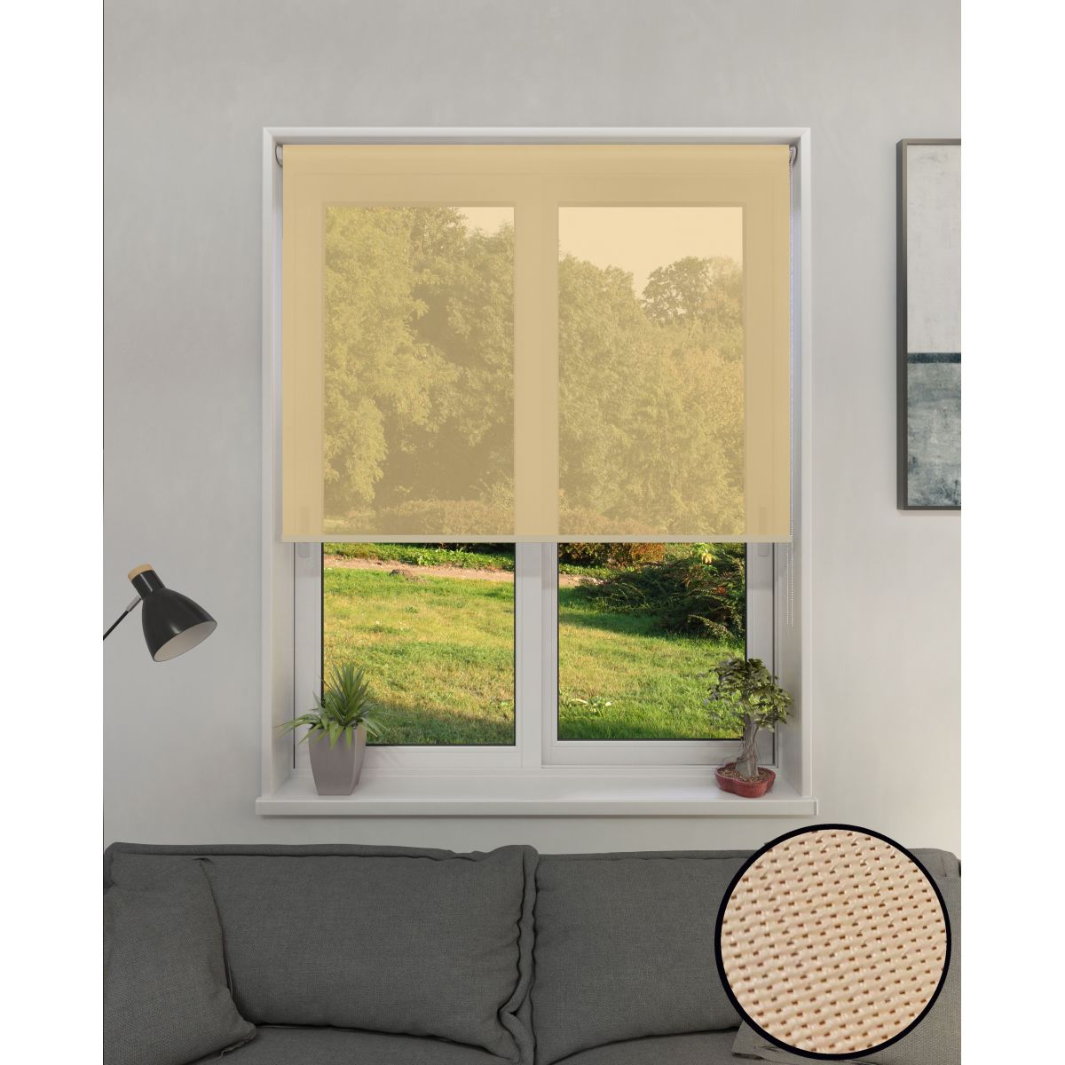 Cortina Roller Sun Screen 6% Beige 1,20 x 1,65