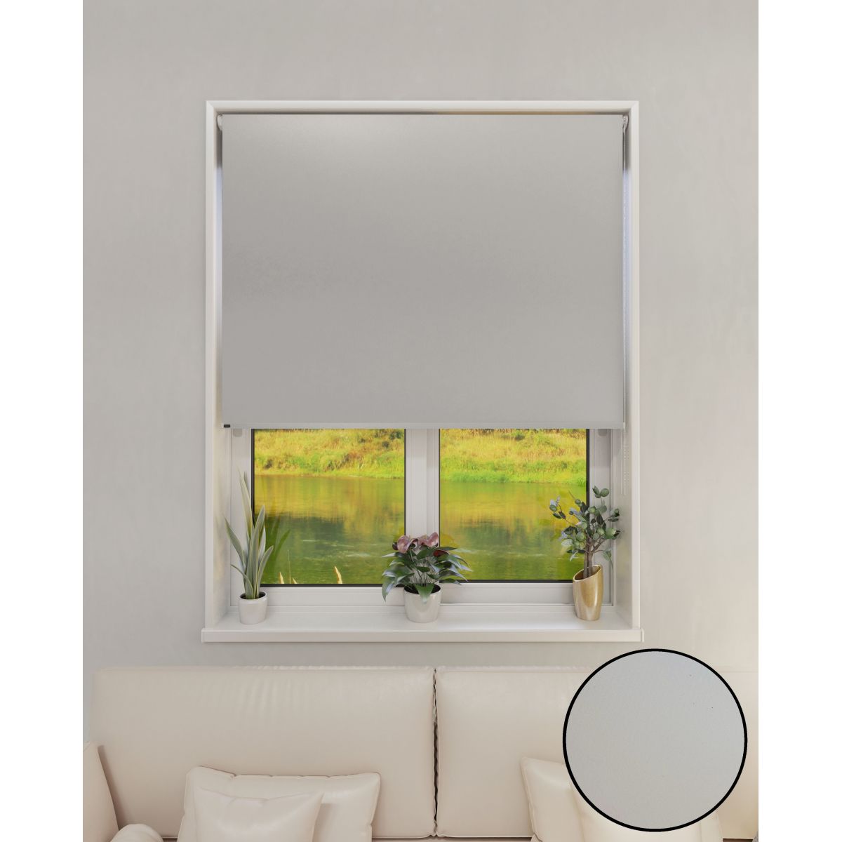 Cortina Roller Black Out Gris claro 0,90 x 1,65